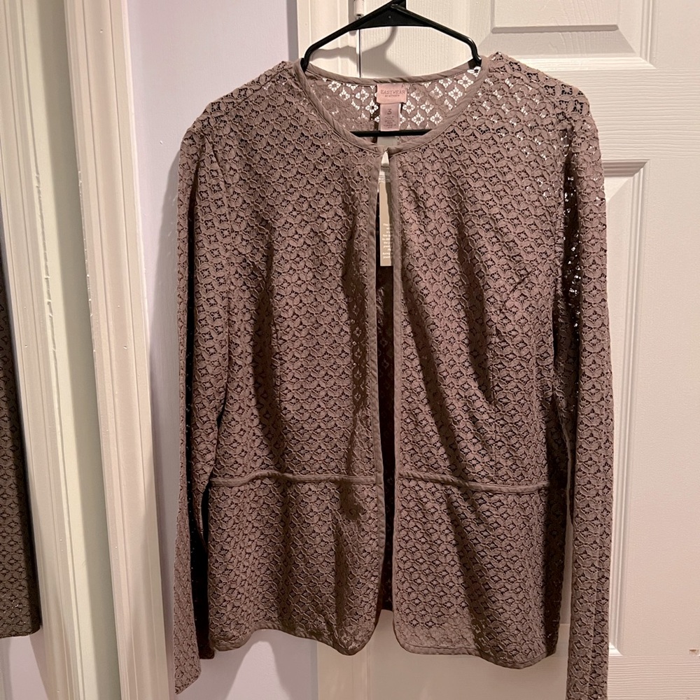 Chico’s Tidal Lace Jacket- Texas Taupe- Size 3